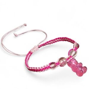 Pink Gummy Bear Nylon Bracelet